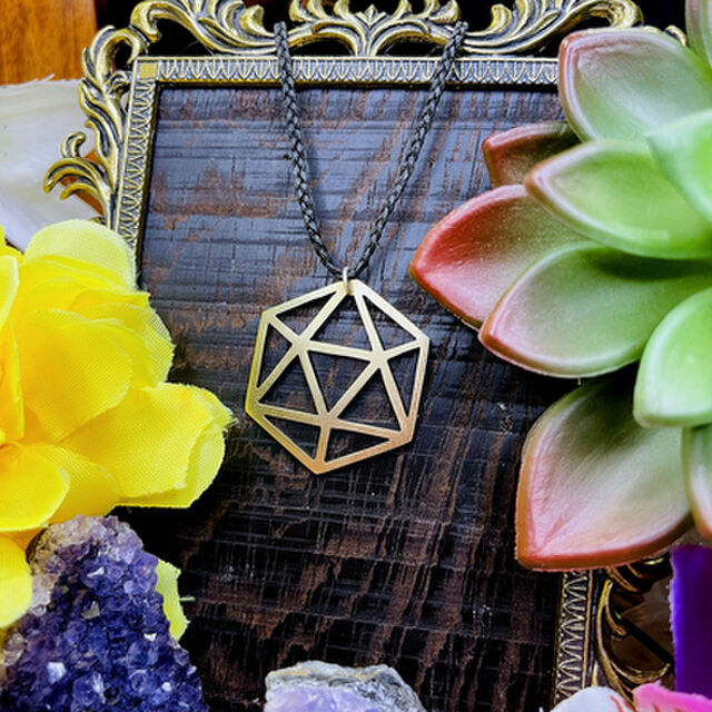 JB119 - Brass Tetrahedron Pendant